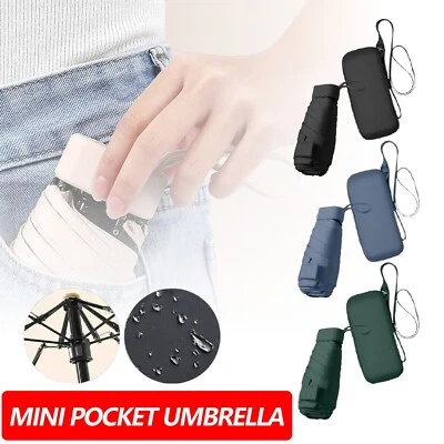 $19.99 • Buy Mini Pocket Umbrella Anti-UV Sun/Rain Windproof 6 Folding Ultra Light Umbrella