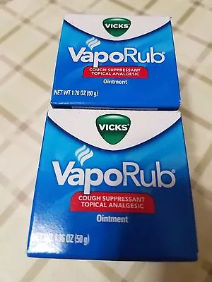 2 Pack Vicks VapoRub Ointment Net Wt 1.76 Oz Each Made In Mexico 09/2024 • $29.98