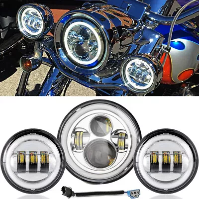 For Yamaha V-Star XVS 650 950 1100 1300 7 In Led Headlight+4.5  Fog Light Combo • $62.70