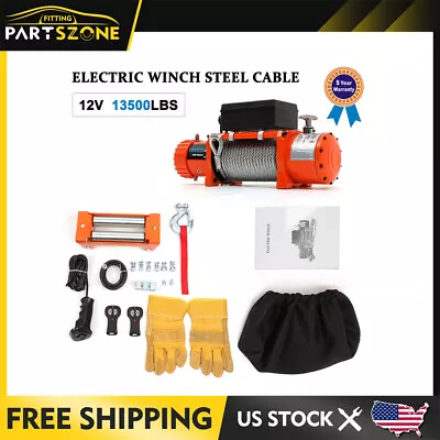 13500LBS Electric Winch Waterproof Truck Trailer Steel Cable Off-Road 13500lb • $297.99