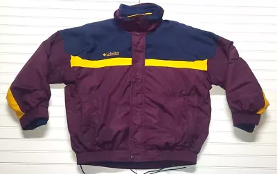 Columbia Bugaboo 2 Piece Fleece Interchange Jacket Blue Maroon Mens Size Large • $40.99