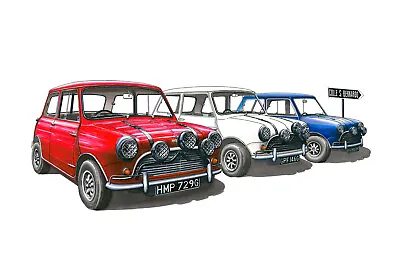 The Italian Job - Austin Mini Cooper S Mk1 - CANVAS PRINT • £140