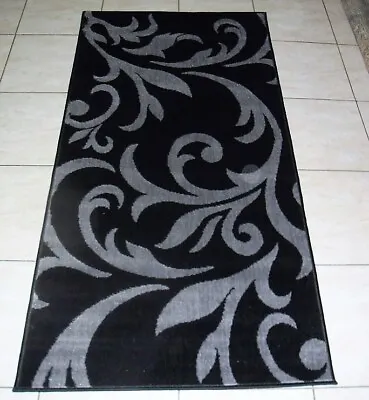 New Modern Black/grey Floor Hall Hallway Runner Rug 80x150cm • $65