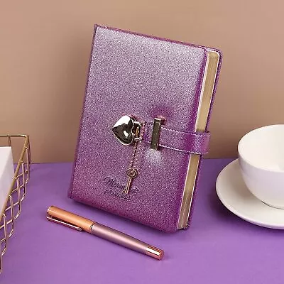 Girls Gifts Leather Journal Heart Lock Notebook With Key School Diaries Birthday • $68.21