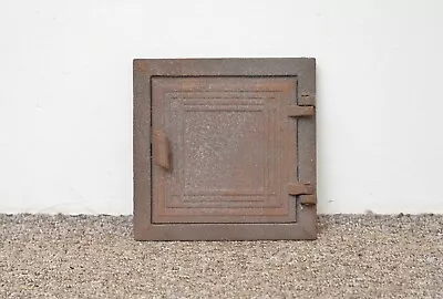 Old 17.5 Cm X 17.5 Cm  Cast Iron Fire Door Clay/bread Oven  Pizza • $49.26