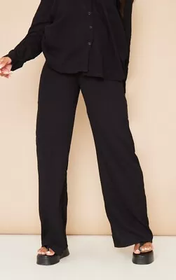 Maternity Black Linen Feel Over Bump Wide Leg Trousers • £9.99