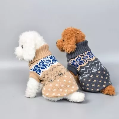 Dog Sweater Cockapoo Miniature Schnauzer Rat Terrier Red Blue Pink Tan 13  Neck  • $30