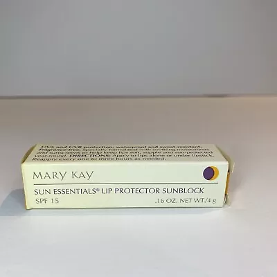 Mary Kay Sun Essentials Lip Protector Sunblock #546300 .16 Oz SPF15 NEW In Box • $5
