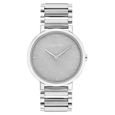 Calvin Klein Open Link Stainless Steel Silver Dial Women's Watch - 25200085 • $224