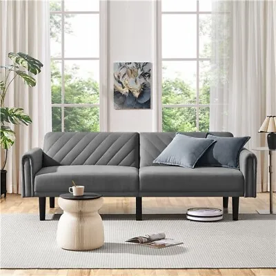 Modern Reclining Daybed 3-Seater Click-clack Sofa Bed With Large Side Pockets • £165.99