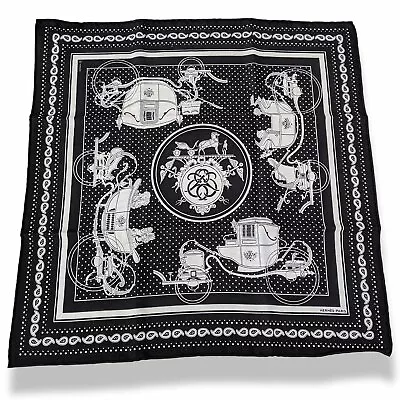 $650 • Buy Hermes 2020 Noir/Blanc/Noir EX-LIBRIS Cashmere Bandana 55, BNWT!