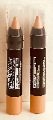 NEW (2) Maybelline COLOR TATTOO Concentrated Crayon Eyeshadow - BARELY BEIGE • $14.99