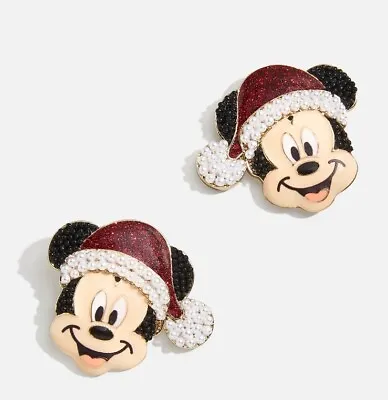 Disney Baublebar Christmas Holiday Mickey Mouse Santa Faux Pearls Stud Earrings • $21.96