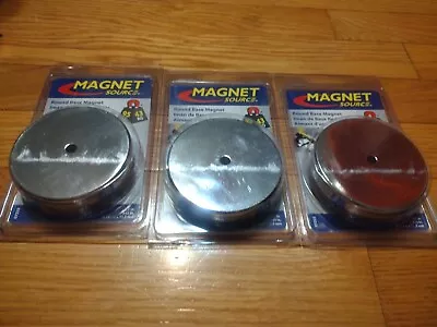 3 Lot Set Magnet Source 07223 Heavy-Duty Ceramic Round Base Magnet 3.2in New • $36.99
