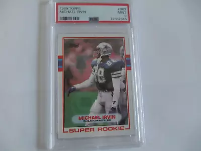 1989 Topps Michael Irvin Super Rookie Card Psa 9 Mint • $25