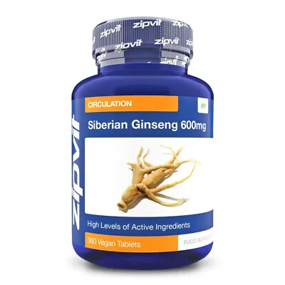 Siberian Ginseng 600mg High Levels Of Active Ingredients 360 Vegan Tablets • £15.89
