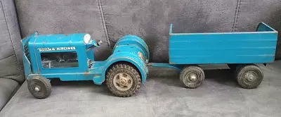 Vintage Tonka Airlines Tractor Tug & Luggage Wagon 1950's-60's Pressed Steel Toy • $69