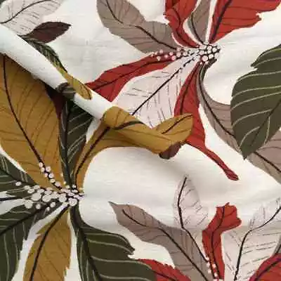 Cream Orangeade Floral Tropical Pattern Printed On Poly Moroccan Fabric • $6.33