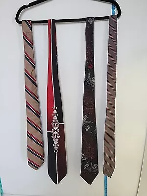 Lot Of 4 Neck Ties Striped Imperial Floral Van Heusen Padre Jamiglia Michiel Dan • $15.99