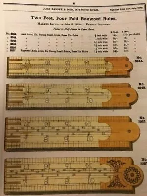 £25 • Buy John Rabone 1878 Price List & Catalogue Boxwood, Ivory, Brass & Steel Measuring 