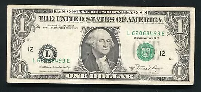 1981-a $1 One Dollar Frn Federal Reserve Note “major Print Shift Error” Vf+ • $199.95
