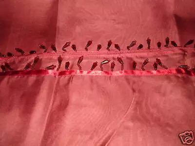 Voile ROSE Scarf Valance W/beading Ends 40 X 216 • $3.99