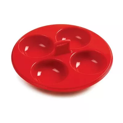 Norpro Silicone 4 Egg Poacher Red • $19.29