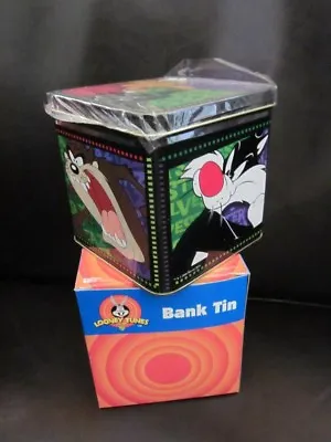 New Vintage Looney Tunes Bank Tin Tweety Taz Bugs Bunny Daffy Duck Sylvester • $9.99