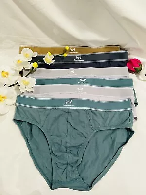 6 MEN'S BIKINI BRIEFS  Mid RISE COTTON SOLID COLORS UNDERWEAR Size 2XL • $23.99