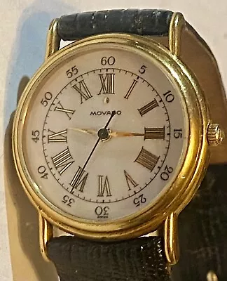 Movado Ladies Vintage Swiss Quartz Watch Runs 87-47-825 • $21.50