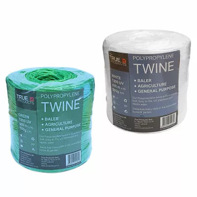 Baler Baling Twine Polypropylene Poly String Packaging Garden Craft Green/White • £3.29