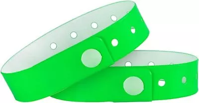 Plastic Event Wristbands Neon Green- 100 Pack Vinyl 100pcs Green  • $21.99