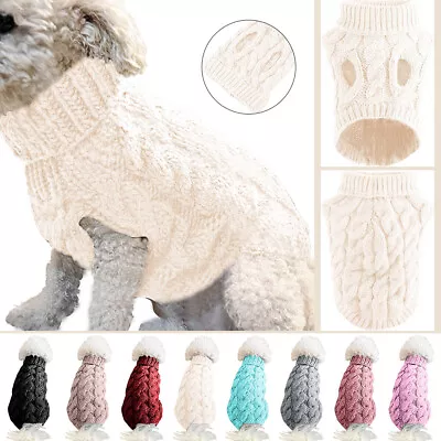 £4.99 • Buy Cute Small Pet Dog Knitted Jumper Sweater Winter Warm Cat Puppy Clothes Pullover