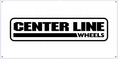 $25 • Buy Center-Line Wheels BLK Vintage Vinyl Banner | Garage Décor | Man Cave