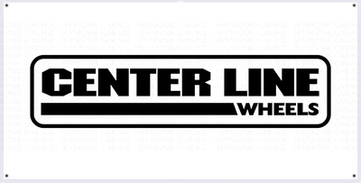 $25 • Buy Center-Line Wheels BLK Vintage Vinyl Banner | Garage Décor | Man Cave