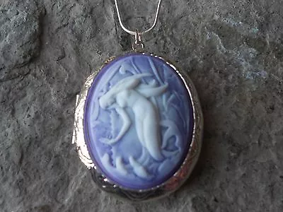 Lavender Mermaid Cameo Silver Plated Locket - .925 Silver Plated--quality!!!  • $24.95