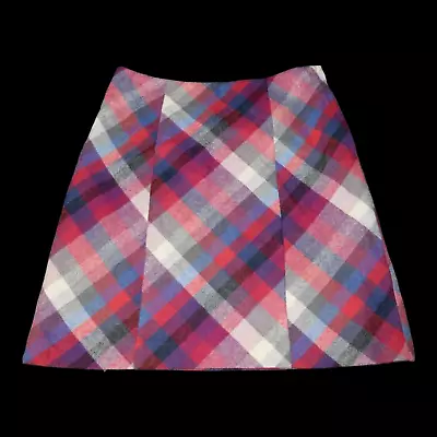 H&M Plaid Y2k Short Skirt Lined Wool Tartan Women's Side Zip Size 6 • $9.98