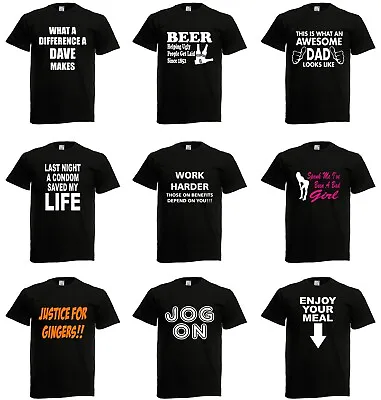 Mens Funny T-Shirt Ladies Rude Joke Tees Offensive Slogan Sarcastic T-Shirts 2 • £12.99