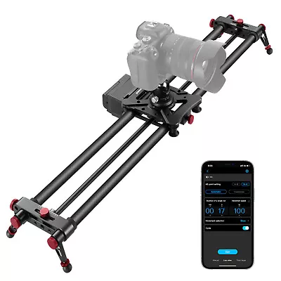 Neewer 80cm Carbon Fiber Motorized Horizontal Panoramic Camera Dolly Rail Slider • £302.99