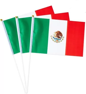 Mexico Flag Mexican Small Stick Mini Hand Held Flags Decorations 1 Dozen 12 Pack • $12