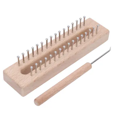 Rectangular Knitting Loom Hand Wooden Weaving Machine Kids Weaving Toy • £19.63