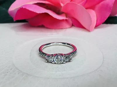 Pandora CZ Fairytale Sparkle Trilogy CZ Ring Size 48 #196242CZ Silver • $35