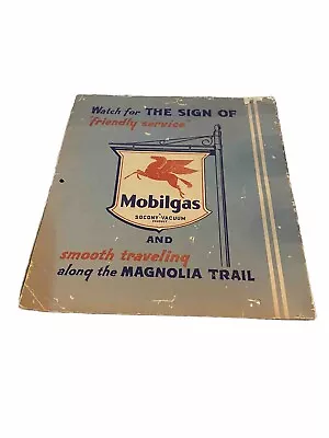 Rare Vintage 1936 Mobil Gas Wall Calender 12 Month Socony Vacuum Magnolia Trail • $19.95