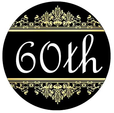 30x 60th Birthday Black Gold Cupcake Toppers Edible Wafer Paper Fairy Toppers . • £2.59