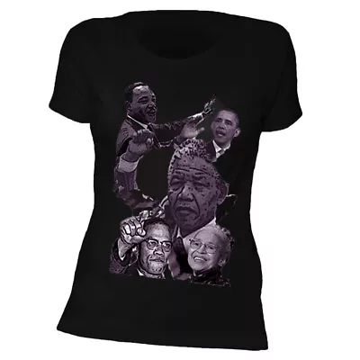 Mandela MLK Malcolm-X Rosa Parks Obama Black History T-Shirt For Women • $32.46