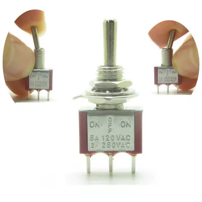 5× Momentary Toggle Switch 3 Position (ON)-OFF-(ON) Spring Back 3 Pin 12V 0-250V • $8.20