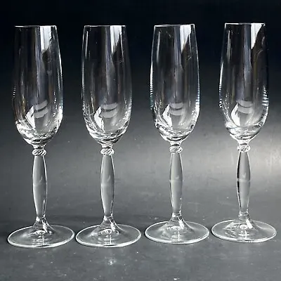 Mikasa ILISSA Crystal Champagne Flutes 4pc Set 9-1/8” Glass Goblets Retired RARE • $49.95