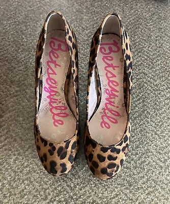 Betseyville Leopard Print Womens 5 And 1/3 Inch Heel  Platform Stiletto Heels • $12.50