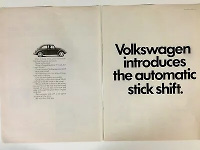 1968 VW Volkswagen Bug Two Page Print Ad • $11.99