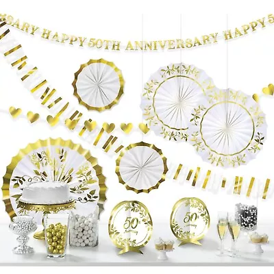 50TH ANNIVERSARY GOLD FOIL ROOM DECORATING KIT (10)~ Party  Decorations Gold • $14